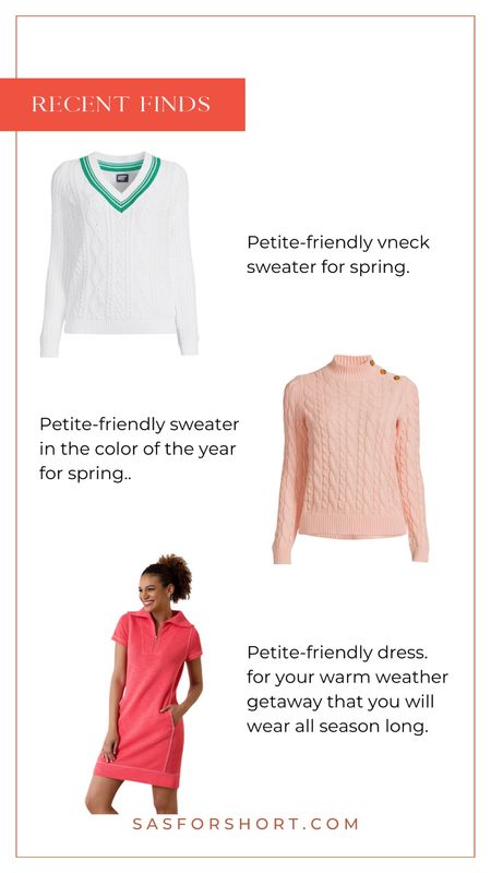 Petite friendly early spring arrivals.

Spring cotton cable sweaters from Lands End.  

Tommy Bagama dresses are always a favorite petite friendly fit.  I wear an XXS in their dresses.

#petite #ltkpetite

#LTKSeasonal #LTKover40 #LTKtravel