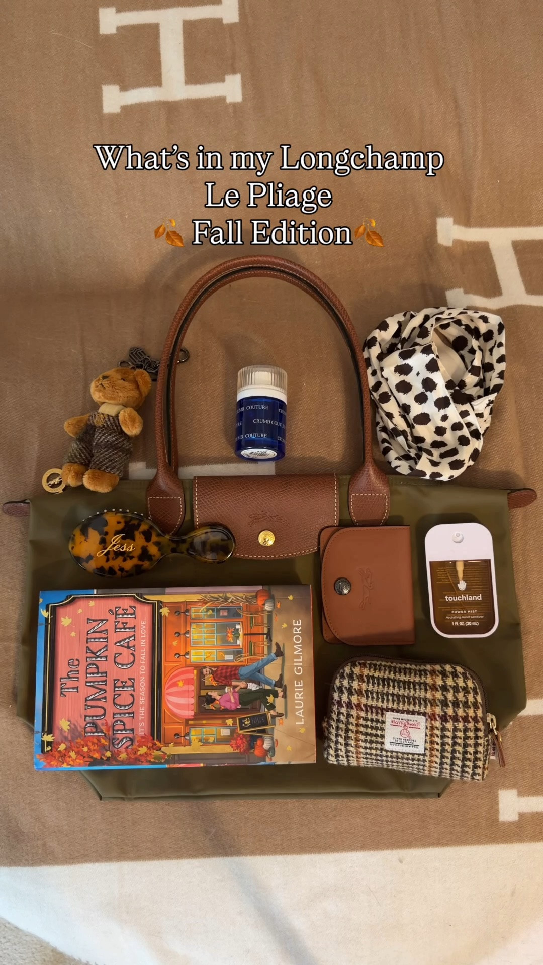 What’s in my bag 🍁 Comment SHOP & I’ll dm you the links 🍂

What fits in the medium Longchamp Le Pliage:

Pumpkin spice cafe book 🎃
Reusable sticky lint roller ball
Longchamp wallet
Harris tweed pouch
Bath and body Works works pumpkin lip oil
KayAli mini perfume 
Mini cleaning wipes
Touchland hand sanitizer 
Coach outlet spotted scarf
Islander uk bear charm
Custom mini hairbrush

Medium Longchamp Le Pliage in olive 
Fall bag, fall bags, bag packing

#LTKdayinmylife #LTKootd
