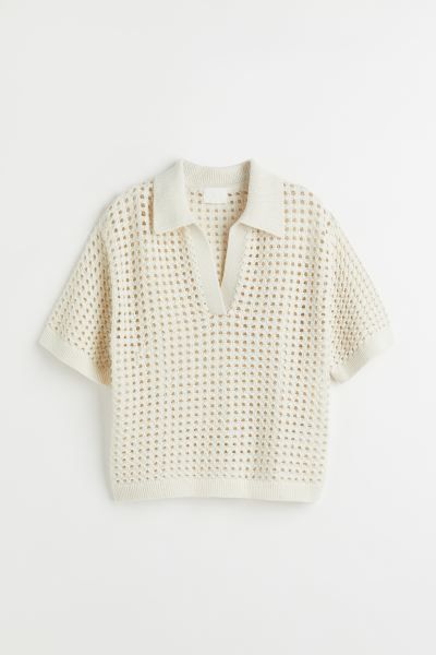 Pointelle-knit Polo Shirt | H&M (US + CA)