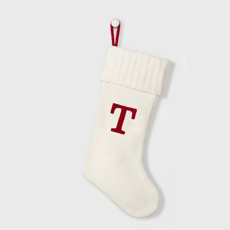 Knit Monogram Christmas Stocking White - Wondershop™ | Target