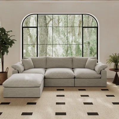 110.8" Cloud Couch, Oversized Modular Comfy Sofa For Living Room, L Shaped Sectional Couches With Removable Washable Sofa Covers, Deep 3-Seat With Ott | Wayfair North America