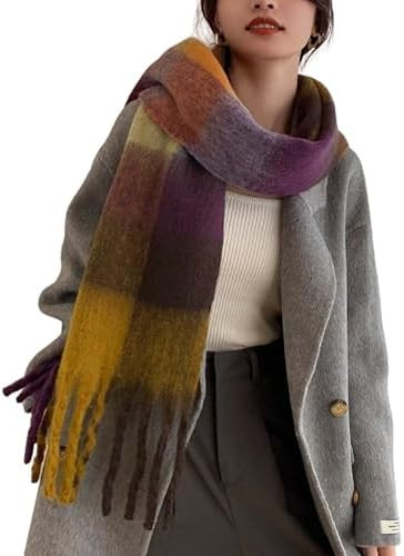 Wander Agio Winter Women Warm Scarf Long Shawl Large Scarves Cold Weather Thick Blanket Scarfs Co... | Amazon (US)