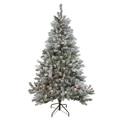 Northlight 7' Prelit Artificial Christmas Tree Flocked Balsam Pine - Clear Lights | Target