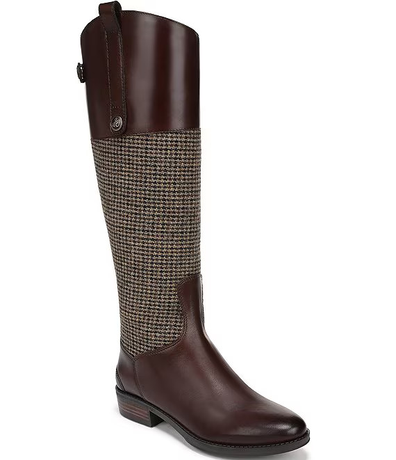 Sam Edelman Penny Leather and Tweed Tall Riding Boots | Dillard's | Dillard's