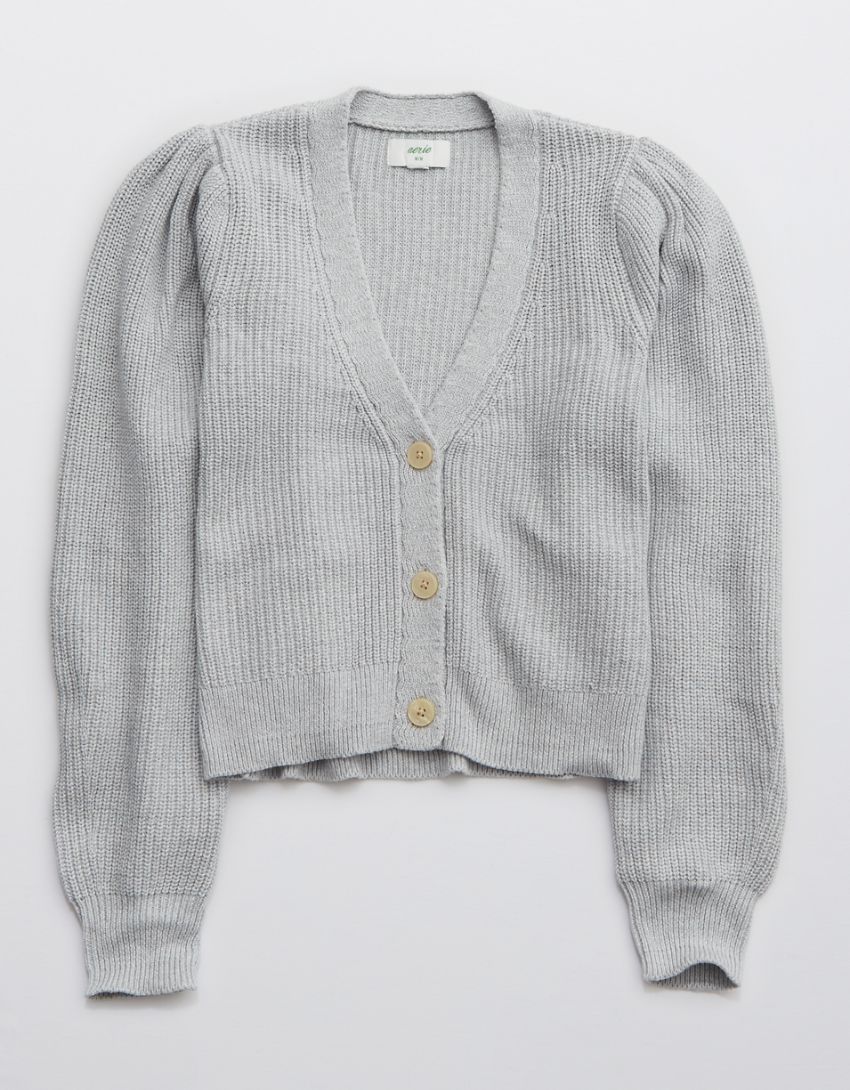 Aerie Button Cropped Cardigan | American Eagle Outfitters (US & CA)