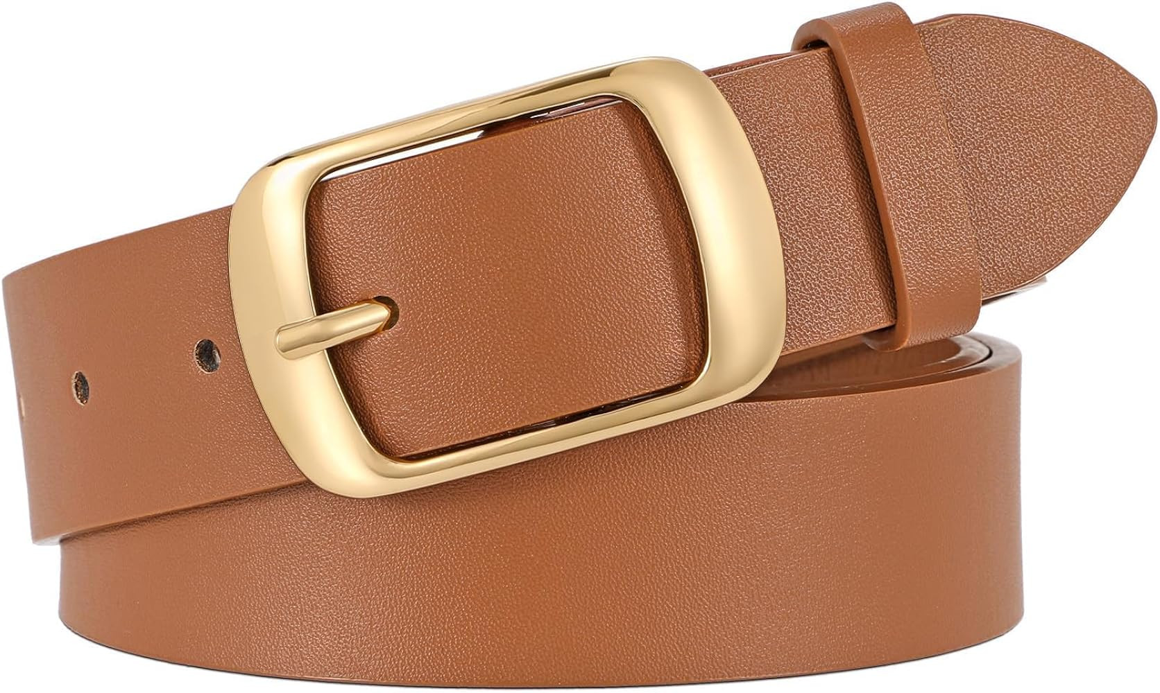 WHIPPY Women Leather Belts for Jeans Pants Fashion Dress Belt for Women with Solid Pin Buckle | Amazon (US)