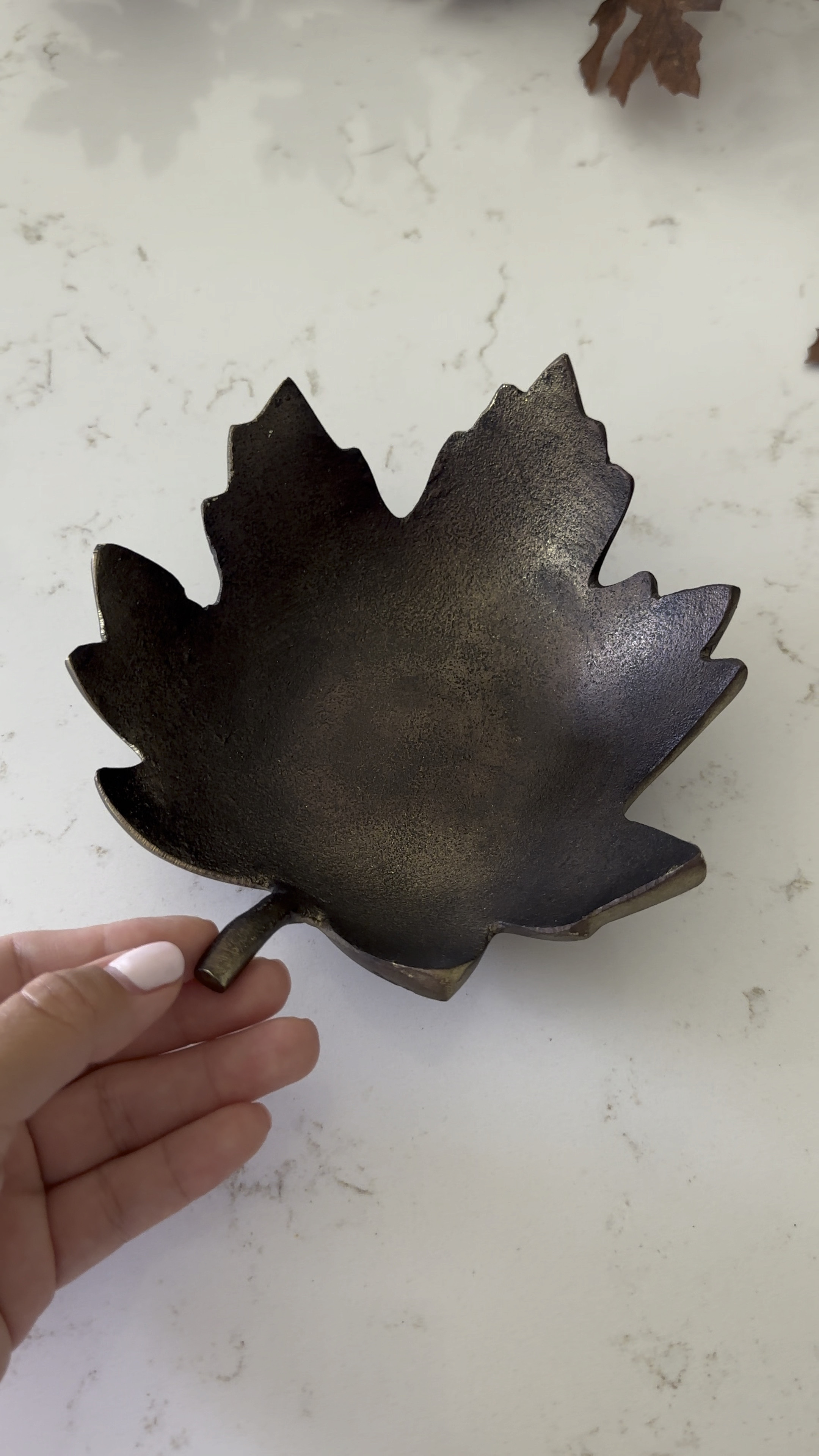 Brass leaf decor. Perfect for Fall! 
#falldecor #fall #brassleafdecor #potterybarn #fallinspo #leaftray 

#LTKVideo #LTKHome #LTKSeasonal