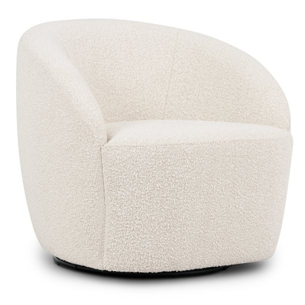 Poly and Bark Alma Swivel Lounge Chair in Crema White Boucle - Walmart.com | Walmart (US)