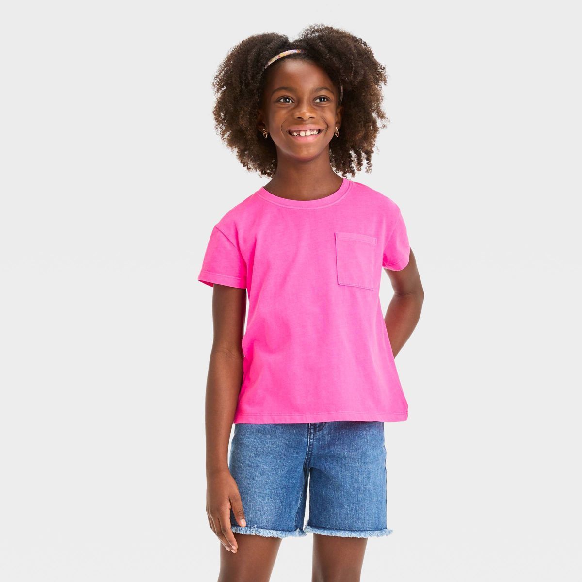 Girls' Short Sleeve Pocket T-Shirt - Cat & Jack™ | Target