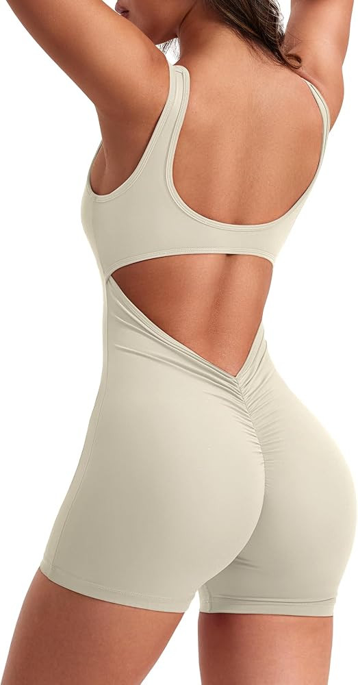 YEOREO One Piece Workout Jumpsuits for Women Backless Tummy Control Sleeveless Jumpsuits Lizvette... | Amazon (US)