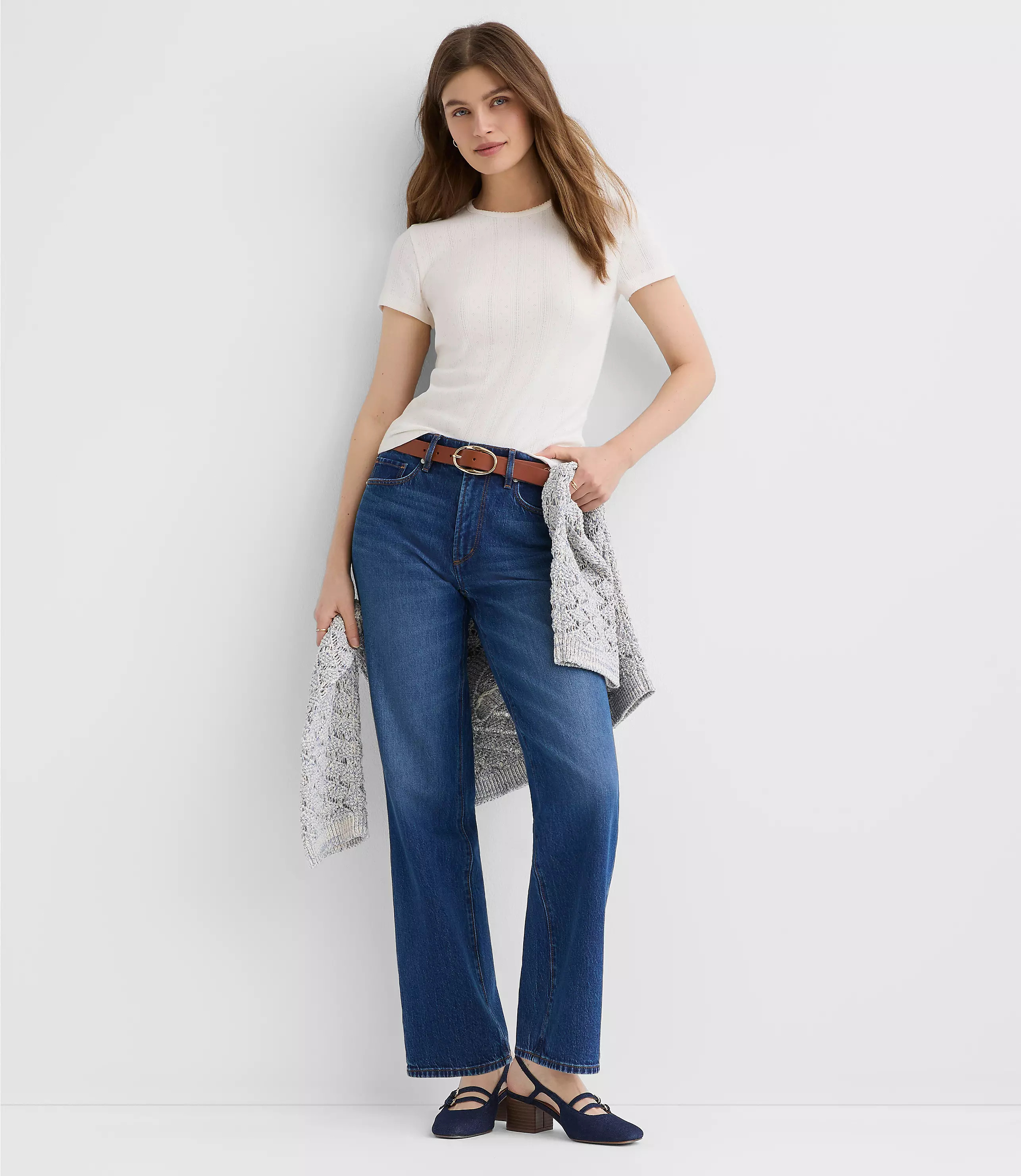 Pointelle Baby Tee | LOFT