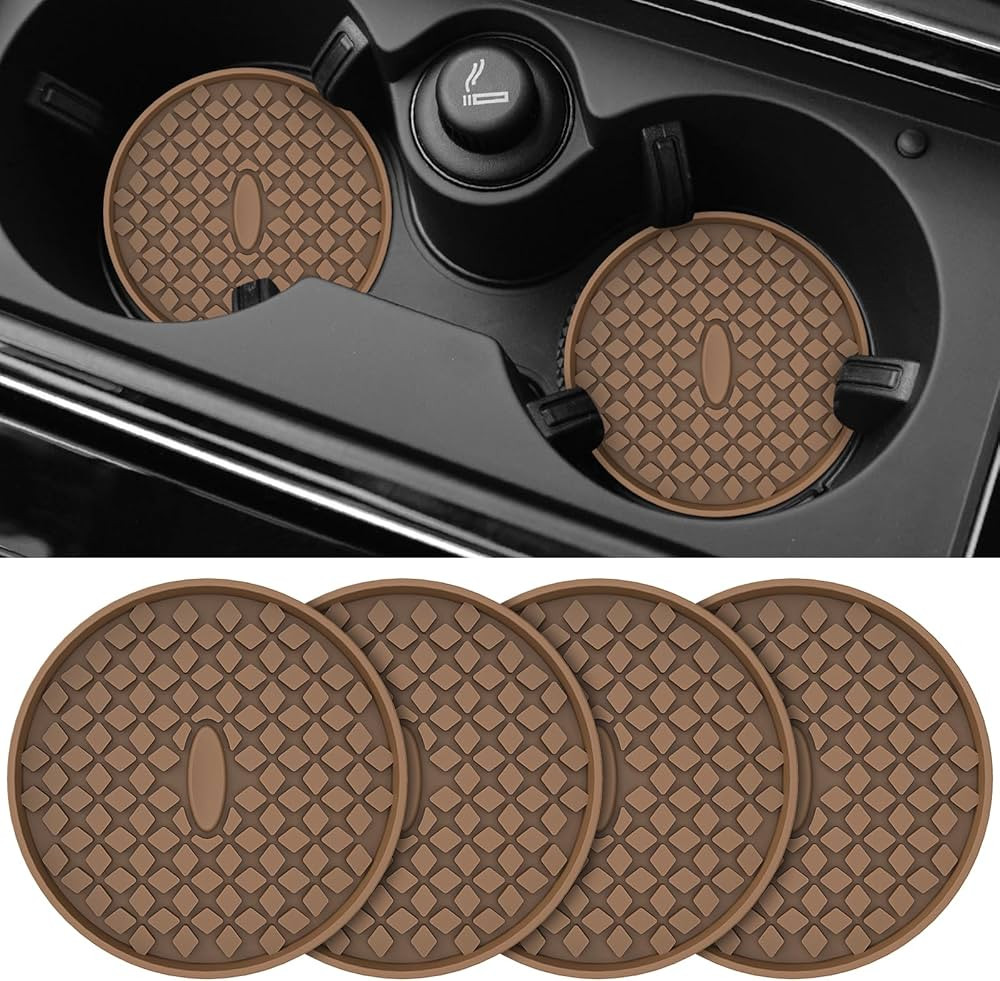 ME.FAN Car Cup Coasters [4 Pack] Silicone Car Coasters/Cup Mats, Non-Slip Recessed Car Interior A... | Amazon (US)