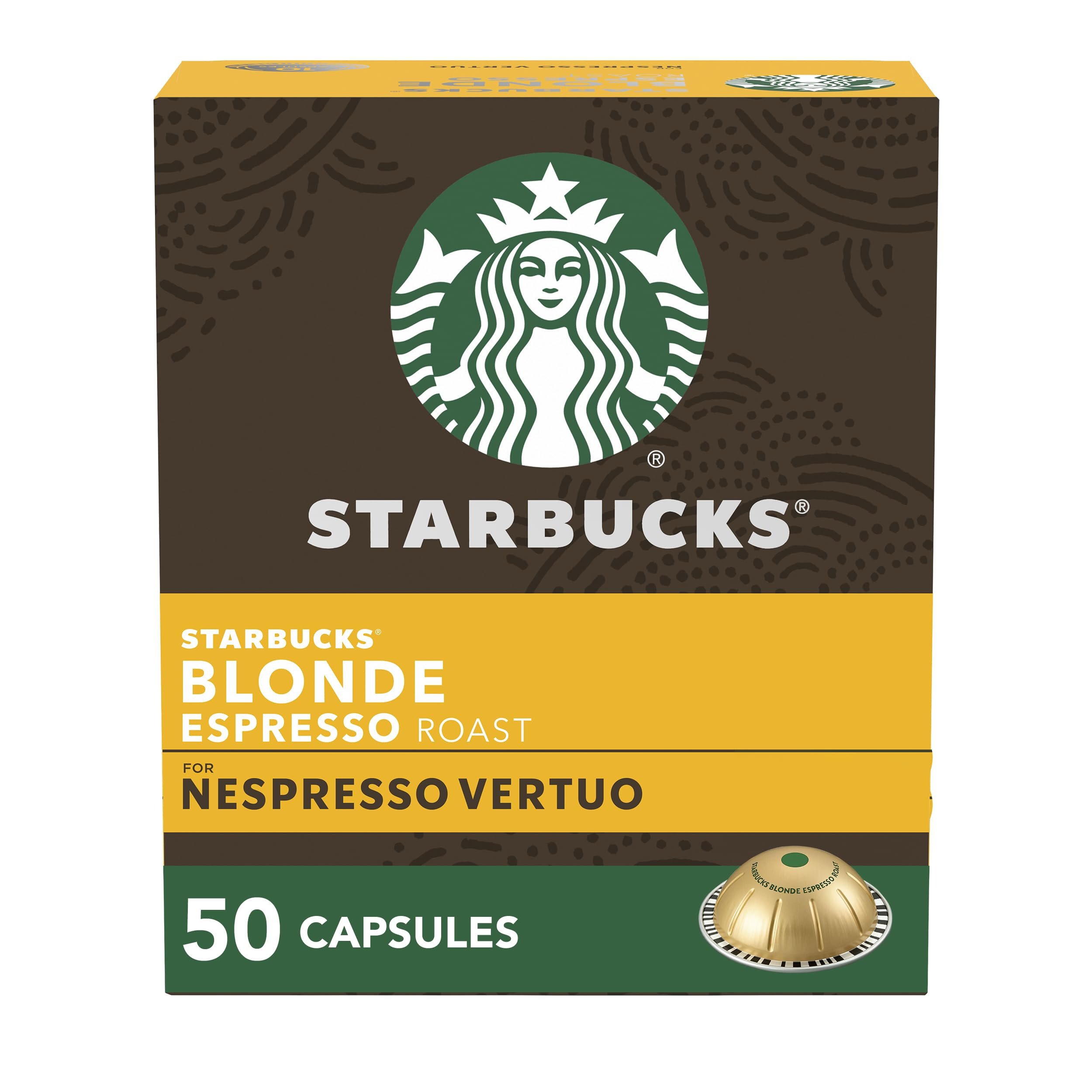 Starbucks by Nespresso Vertuo, Blonde Roast Espresso, 50-count Espresso Pods, Brews, 1.35 oz. | Amazon (US)
