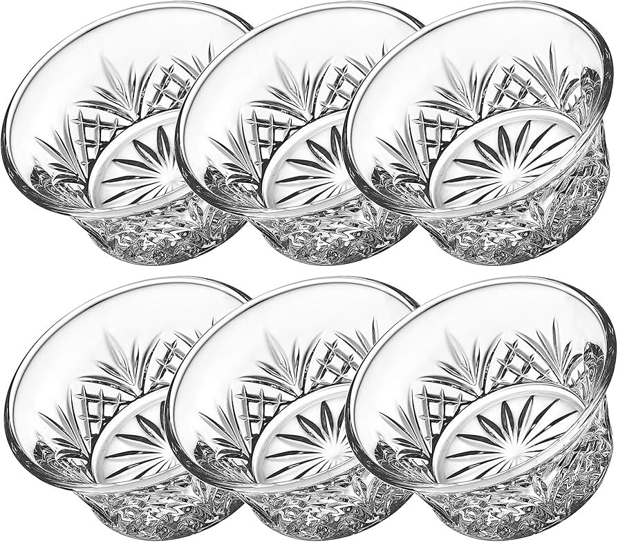 Godinger Bowl Set - Mini Crystal Prep, Dip, Dessert, Bar Dish Bowls - Set of 6, 2oz | Amazon (US)