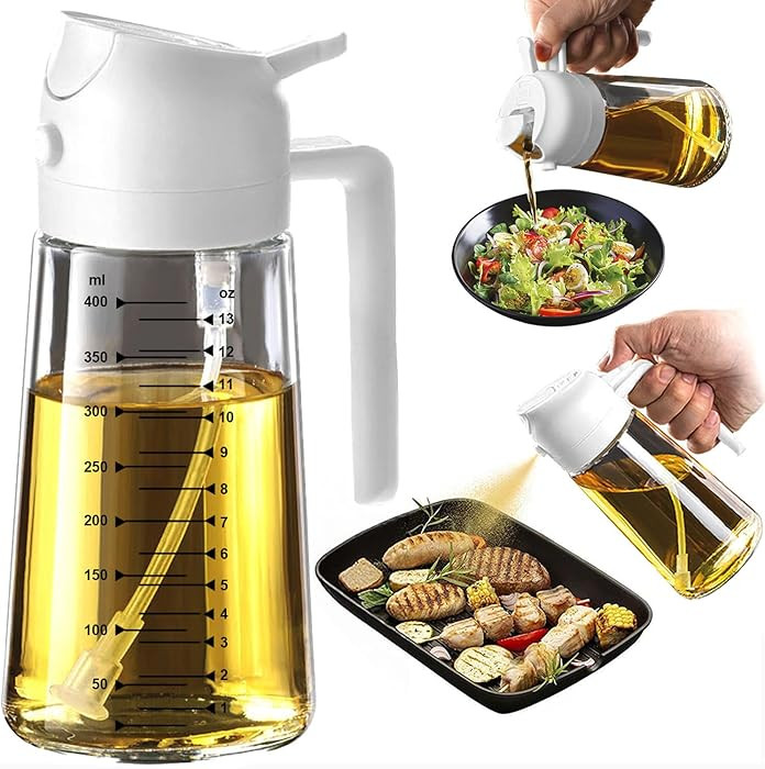 TrendPlain 16oz/470ml Glass Olive Oil Sprayer for Cooking – 2 in 1 Olive Oil Dispenser Bottle f... | Amazon (US)