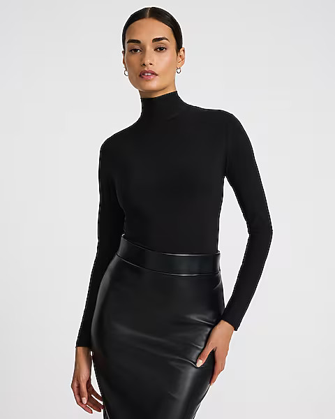 Mock Neck Long Sleeve Tee | Express