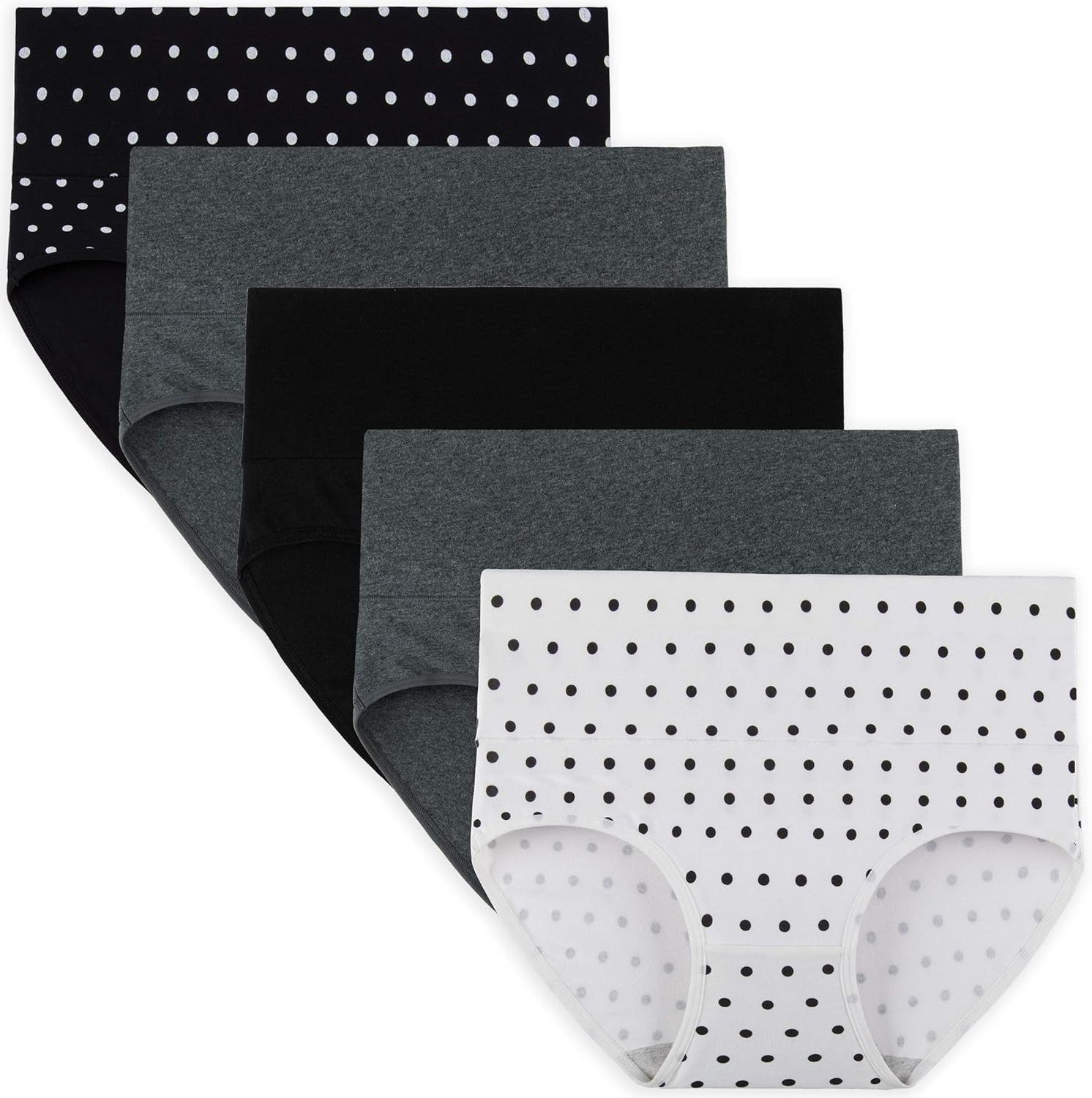 INNERSY Womens High Waisted Underwear Cotton Panties Regular & Plus Size Multipack | Amazon (US)