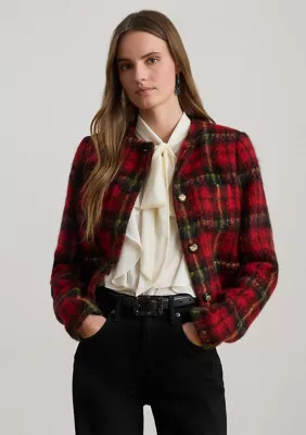 Lauren Ralph Lauren Women's Plaid Mohair Cropped Jacket, 16 | Belk