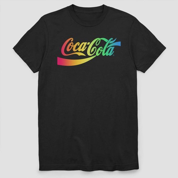 Men's Coca-Cola Rainbow Movement Short Sleeve Graphic T-Shirt - Black | Target