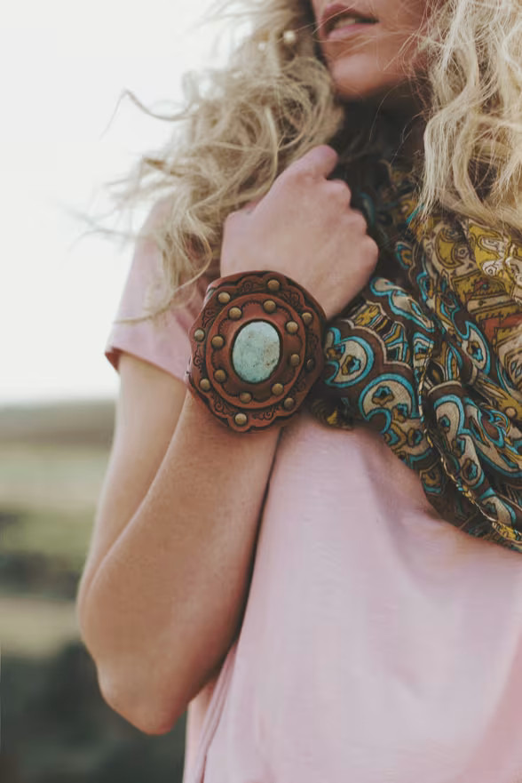 Aegean Boho Leather Cuff Bracelet — Three Bird Nest | Three Bird Nest