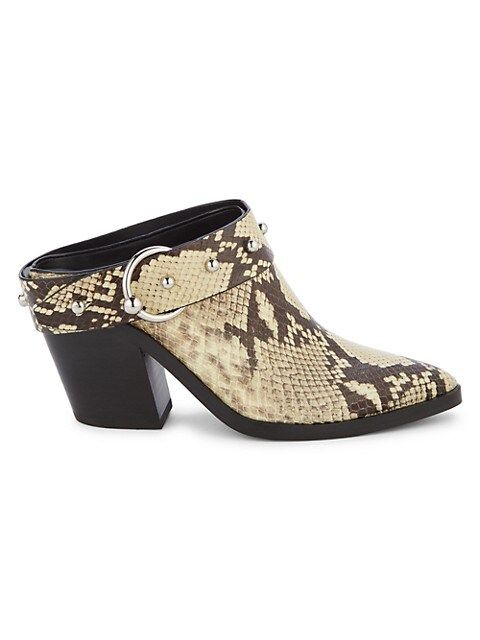 Sallest Too Snakeskin-Embossed Leather Mules | Saks Fifth Avenue OFF 5TH