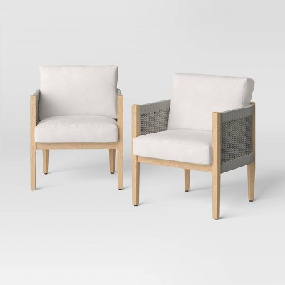2pc Steel Pasadena Outdoor Club Patio Chairs Gray - Threshold™ designed with Studio McGee | Target