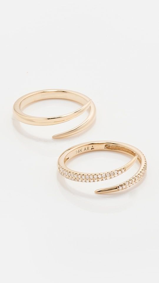 14k Thorn Small Diamond Ring Set | Shopbop