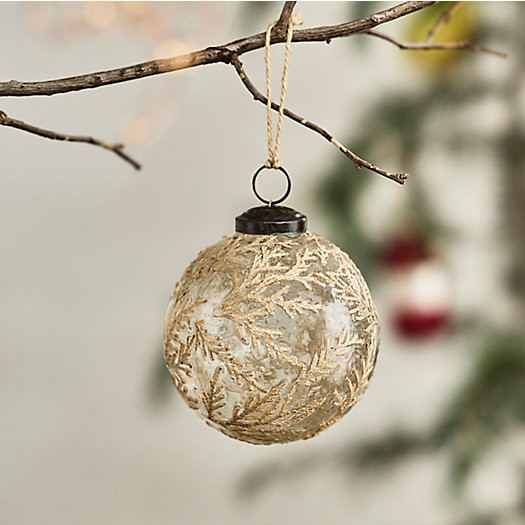 Cedar Leaf Glass Ornament | Terrain