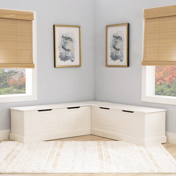 Eslick Solid Wood Corner Breakfast Nook Bench with Storage | Wayfair North America