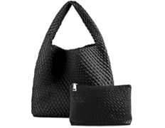 Woven Tote Bag For Women,Vegan Leather Hand Woven Handbags And Purse,Shoulder Bag Top-Handle Bag ... | Amazon (US)