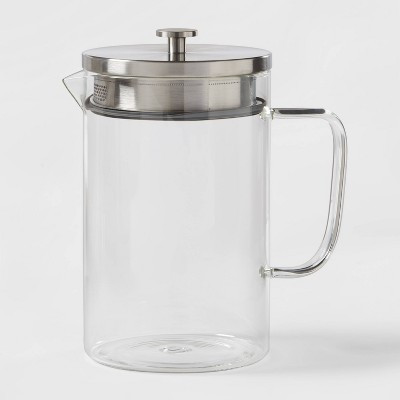 67oz Glass Pitcher with Stainless Steel Lid - Threshold™: Dishwasher-Safe Drink Server for Hot or Cold Beverages | Target
