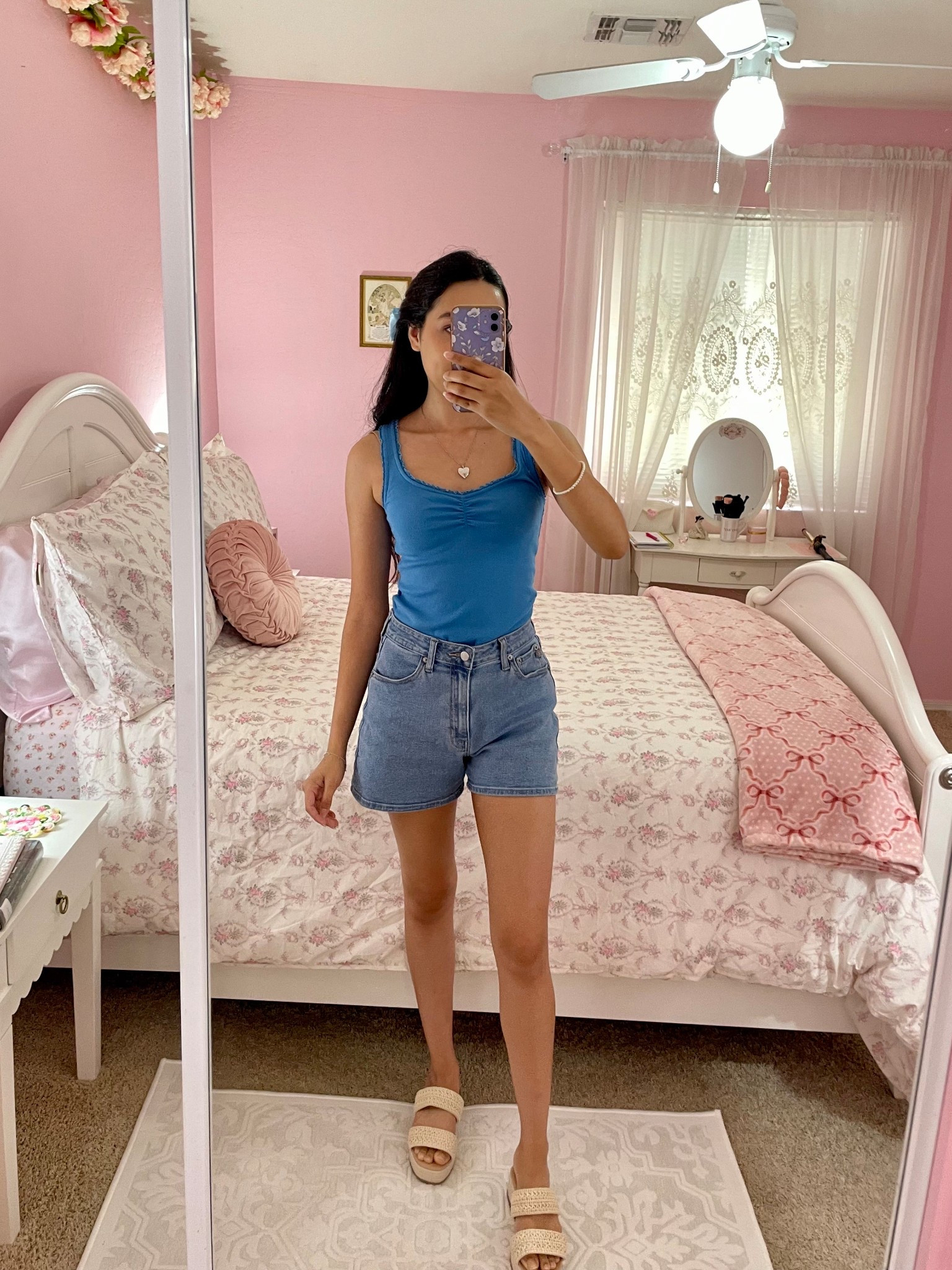 Summer vacay outfit!  🥥🌊🌺

This tank top reminds me of the Barbie Island Princess movie, I’m in love with the color! 🐬

#LTKSeasonal #LTKFindsUnder50 #LTKShoeCrush