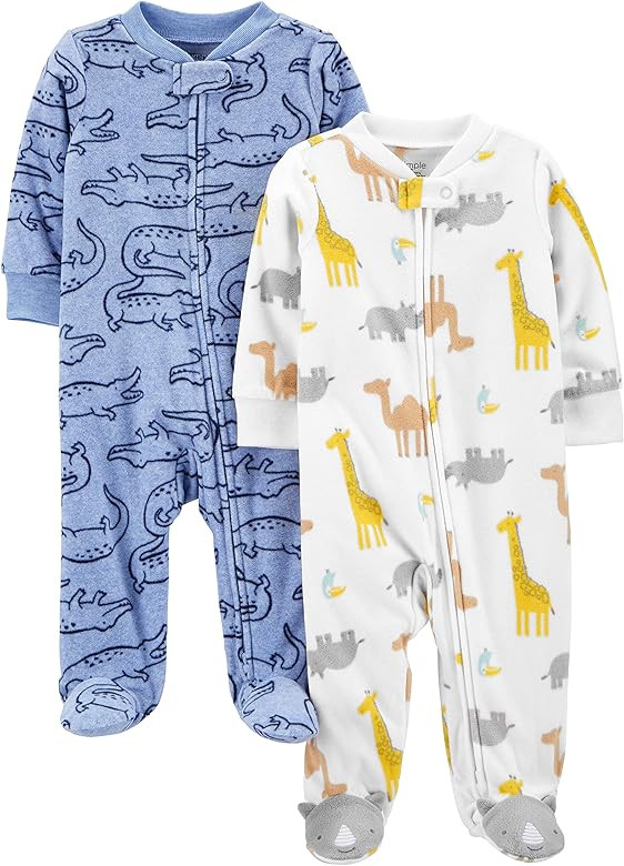 Simple Joys by Carter's Baby Boys' 2-Pack Fleece Footed Sleep and Play | Amazon (US)