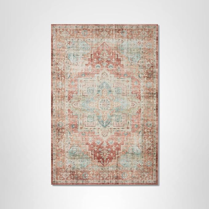 Loloi Heidi Collection HEI-01 Terracotta/Aqua 8'-6" x 11'-6" Area Rug | Amazon (US)