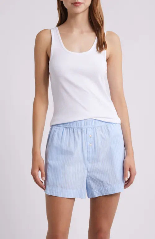 Open Edit Rib Tank in White at Nordstrom, Size X-Large | Nordstrom
