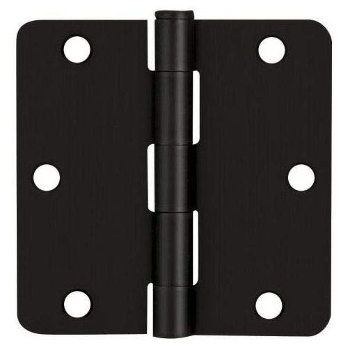 12 Pack - Cosmas Flat Black Door Hinge 3.5" Inch x 3.5" Inch with 1/4" Inch Radius Corners - 3759... | Amazon (US)