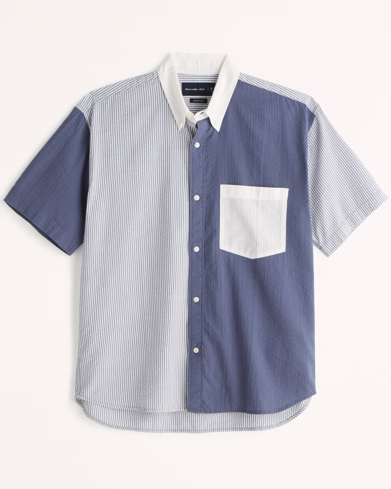 Seersucker Button-Up Shirt | Abercrombie & Fitch (US)