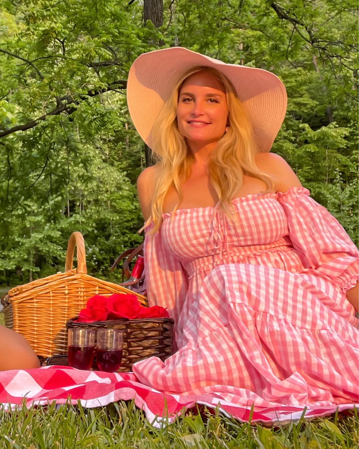 pink picnic dress Open-Back Pleated Floral Casual Summer Maxi Blush Pink Floral / Large Mini dress Picnic In The Park Mini