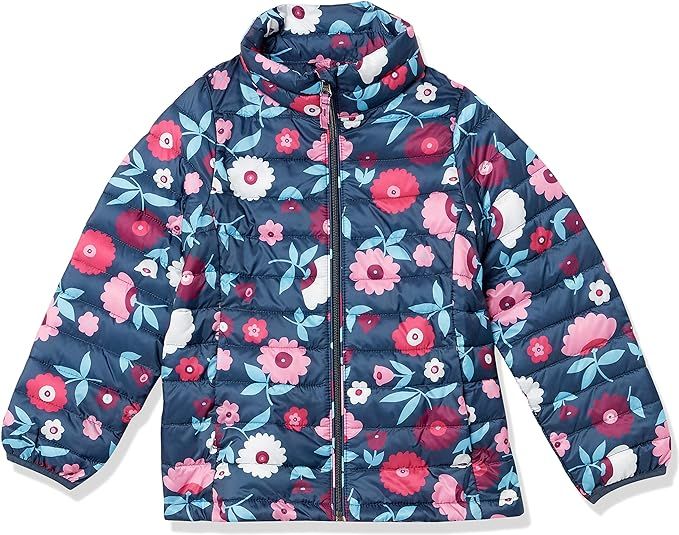 Amazon Essentials Girls and Toddlers' Lightweight Water-Resistant Packable Mock Puffer Jacket | Amazon (US)
