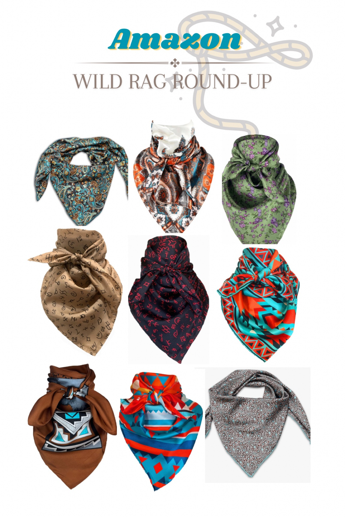 My wild rag collection is growing exponentially! I’m obsessed with all the fun colors and patterns. They’re an inexpensive way to change the whole look of an outfit. My new favorite accessory! #wildrag #festival #nfr #westernfashion #scarf #bandana 

#LTKstyletip #LTKfindsunder50 #LTKFestival