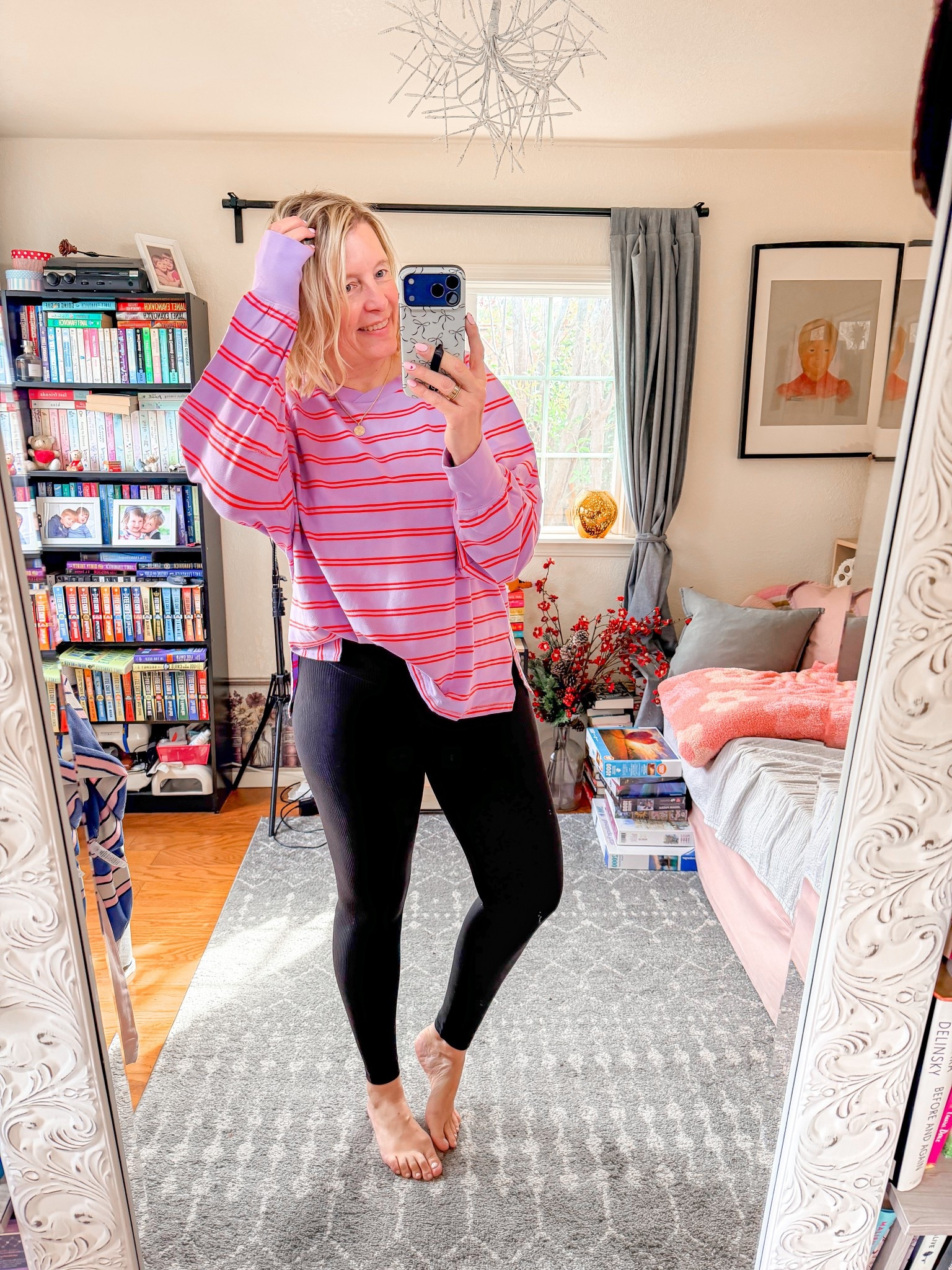 Loving my ribbed leggings. My puppy destroyed my previous pair so it’s time to get a new pair 

leggings large long 
top large 



#LTKMidsize #LTKU #LTKOver40