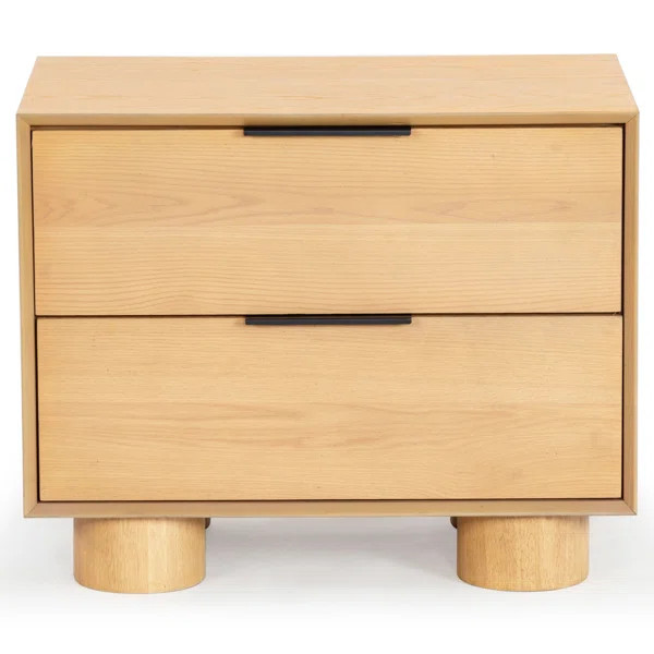 Vanora Wood 2 Drawer Nightstand | Wayfair North America