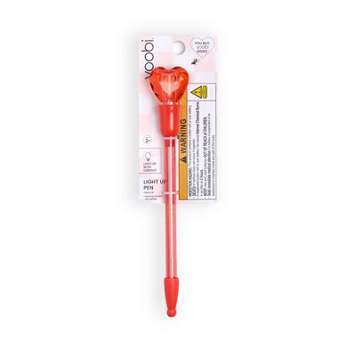 Yoobi Valentine's Day Light Up Ballpoint Pen Red Heart 1.0mm Black Ink Valentine's Day Gift | Target