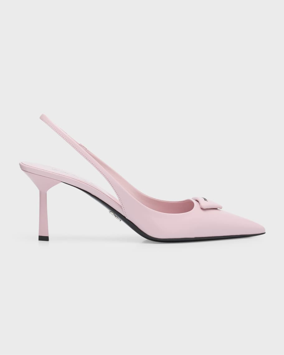 Prada Patent Padded Triangle Slingback Pumps | Neiman Marcus