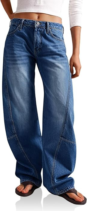 Cicy Bell Womens Baggy Wide Leg Jeans High Waisted Seam Denim Pants | Amazon (US)