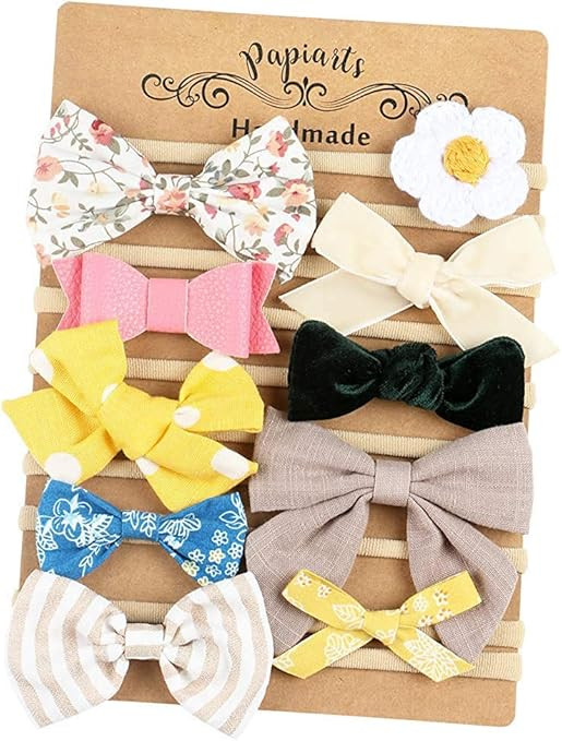 Baby Girl Headbands and Bows, Nylon Headbands, Hair Accessories for Newborn Toddler Girls | Amazon (US)