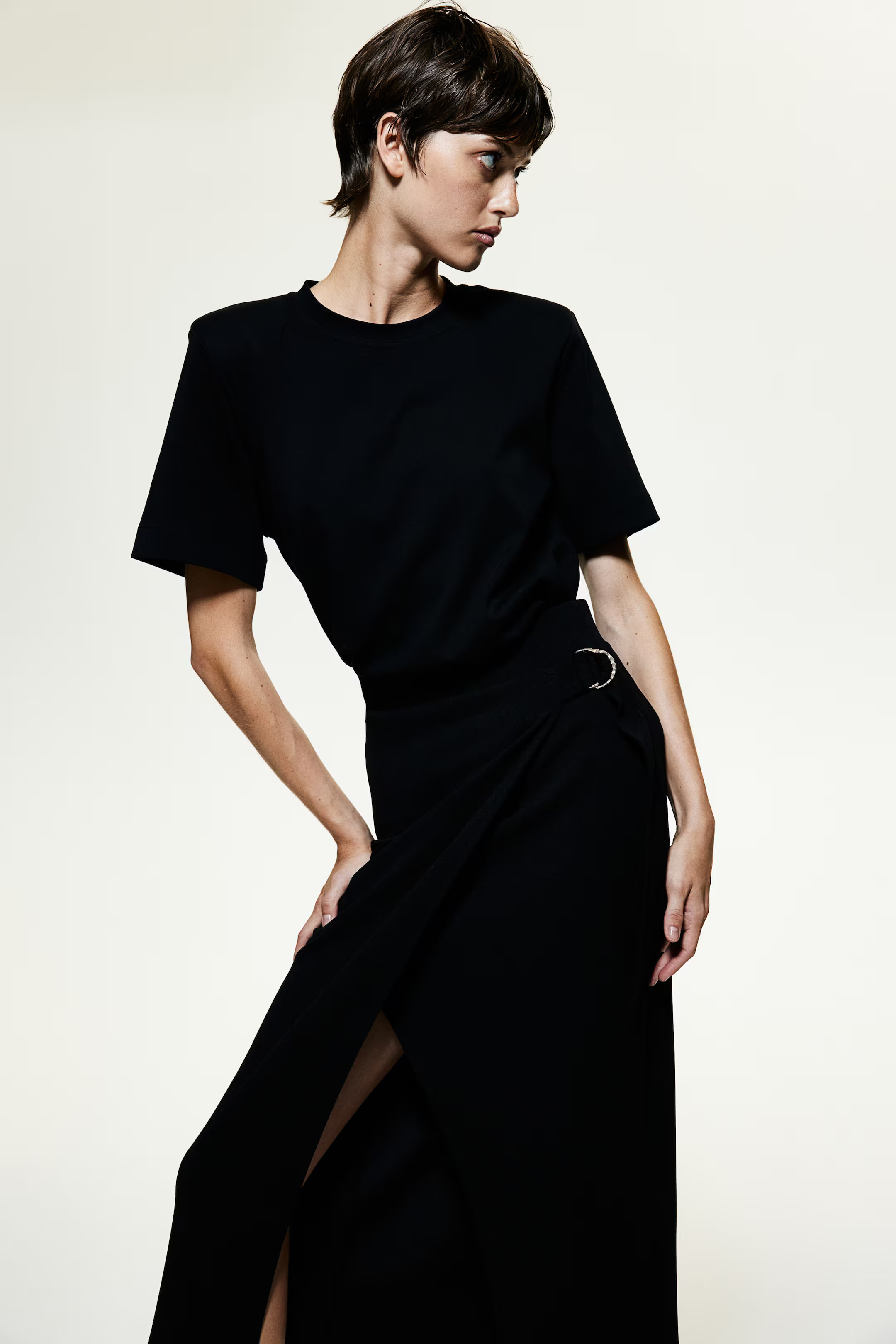 Jersey Wrap Skirt - High waist - Midi - Black - Ladies | H&M US | H&M (US + CA)