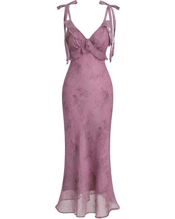 RIHOAS Boho Midi Floral Dress - Elegant Flowy Sundress | Formal-Inspired Outfit for Wedding Guest... | Amazon (US)