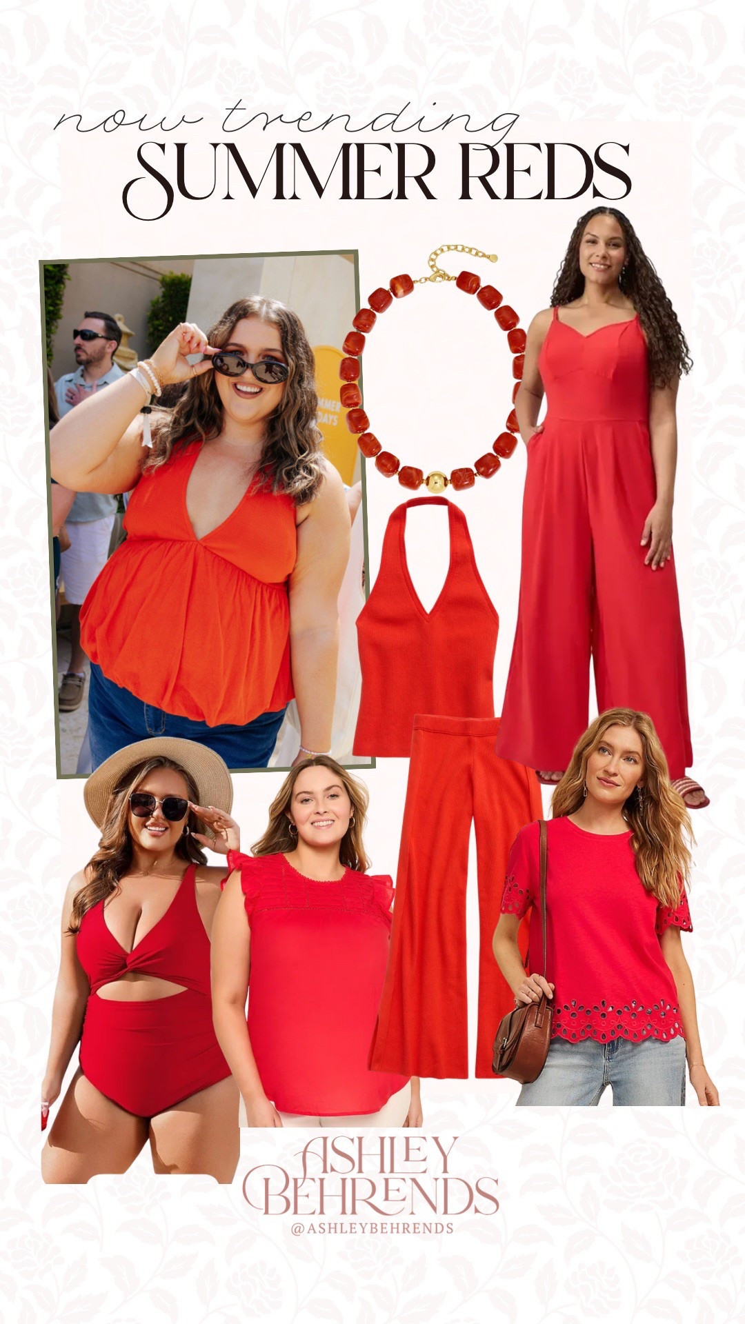 How gorgeous is vibrant red for summer?! This top I wore in California was so comfortable, flattering and I got so many compliments on it. There is just something so good about a bold red look in the summer. 
Red summer outfit inspired, plus size approved bathing suit