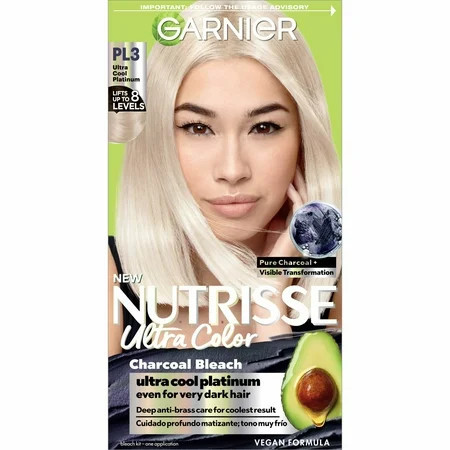 Garnier Nutrisse Ultra Charcoal Bleach Color Kit, PL3 Ultra Cool Platinum | Walmart (US)